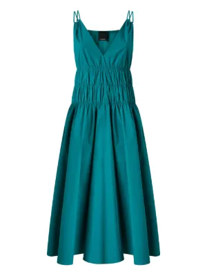 PINKO sleeveless midi dress with pleats and gathering