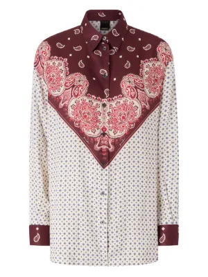 PINKO shirt with tie motif and placed print
