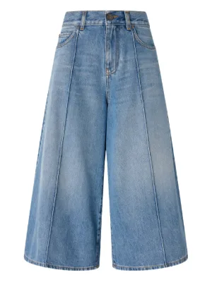 PINKO wide-leg denim Bermuda shorts