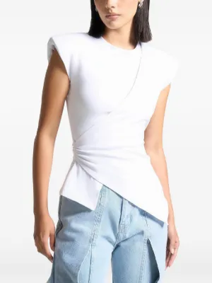 Manière De Voir Wide shoulder ruched waist top