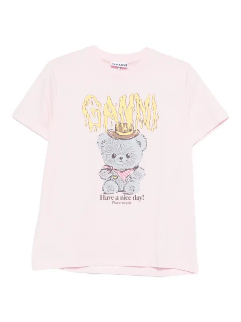 GANNI Teddy cotton jersey T-shirt