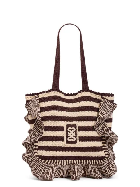 SANDRO striped crochet bag