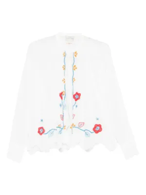 Forte Forte bead-embroidered scalloped-hem shirt