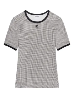Courrèges houndstooth-pattern T-shirt