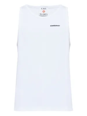 Casablanca embroidered-logo ribbed tank top
