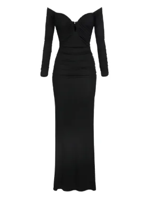 Elisabetta Franchi Red Carpet dress in crêpe jersey fabric with drapes