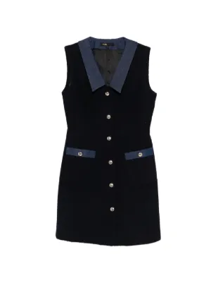 Maje tweed dress with denim details