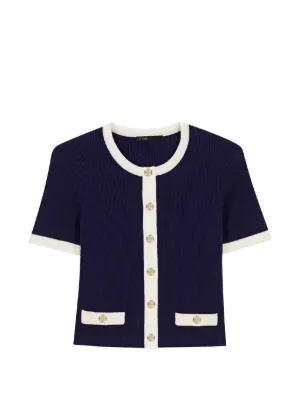 Maje contrasting cropped cardigan