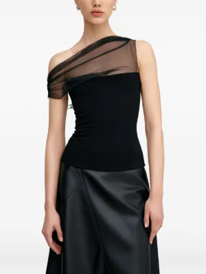 Marcella Cabrini gathered mesh top