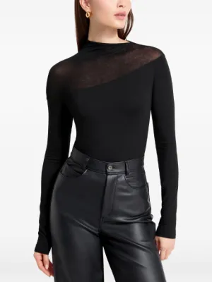 Marcella  Dove sheer-diagonal top