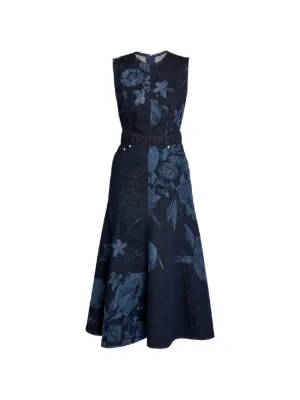ERDEM floral sleeveless midi dress