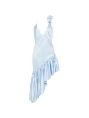 SANDRO flower detail asymmetrical ruffled dress