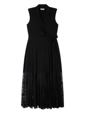 SANDRO lace pleated midi dress