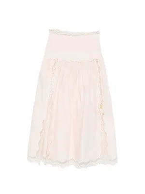 SANDRO maxi cotton skirt with trim