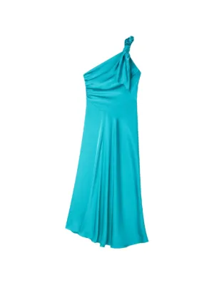 SANDRO satin-effect maxi dress with bow
