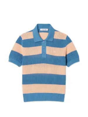 Lacoste striped mesh polo shirt
