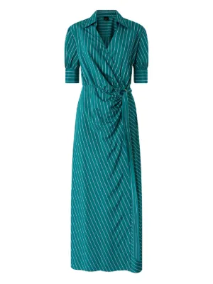 PINKO long wrap dress with striped pattern