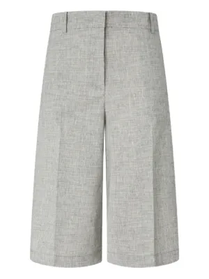 PINKO slub shorts with pressed pleat detail