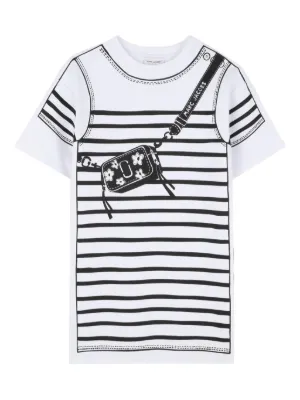 Marc Jacobs Kids striped-pattern bag-print dress
