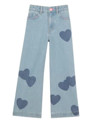 Billieblush heart-print denim trousers