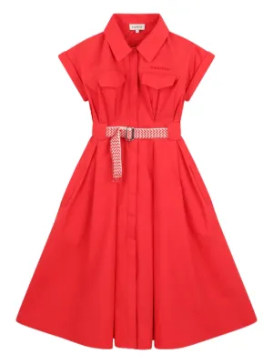 Lanvin Enfant belted collared shirt dress