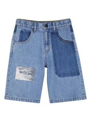 Marc Jacobs Kids patchwork denim shorts