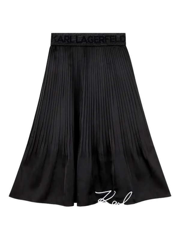 Karl Lagerfeld Kids logo-detail pleated skirt
