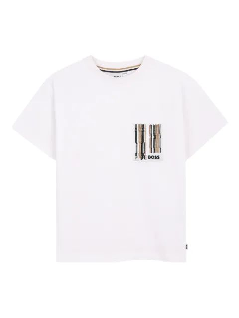 BOSS Kidswear logo-embroidered patch-pocket T-shirt