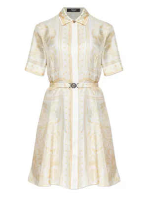 Versace printed silk twill mini shirt dress