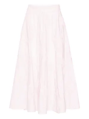 ROTATE BIRGER CHRISTENSEN floral-embroidered midi skirt
