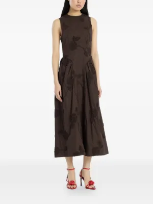 ROTATE BIRGER CHRISTENSEN flower-motif midi dress