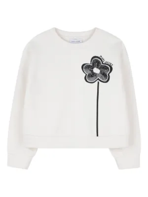 Marc Jacobs Kids flower-appliqu&eacute; sweatshirt
