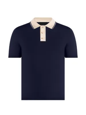 Manière De Voir Roux contrast detail luxe knit polo shirt