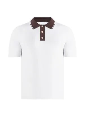 Manière De Voir Roux contrast detail luxe knit polo shirt