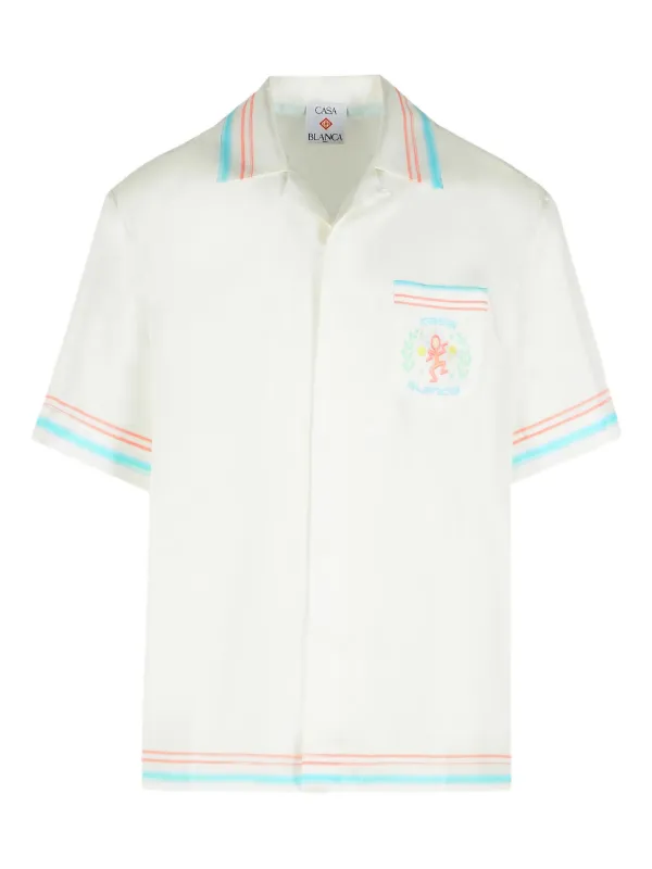 Casablanca graphic-print silk shirt