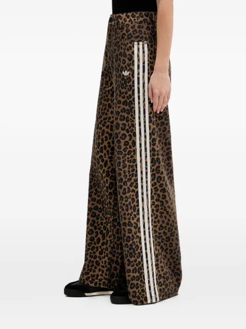 adidas leopard-print striped jeans