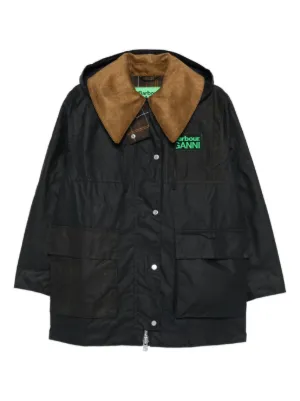 Barbour x Ganni waxed duffle coat