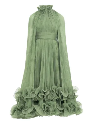Ana Radu ruffled cape dress