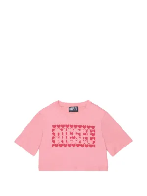 Diesel Kids hearts logo T-shirt