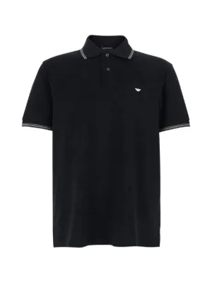 Emporio Armani embroidered trim polo shirt