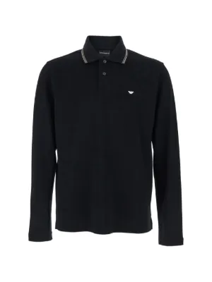 Emporio Armani long-sleeve logo-detail polo shirt