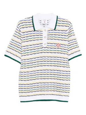 Casablanca striped-pattern knitted polo shirt
