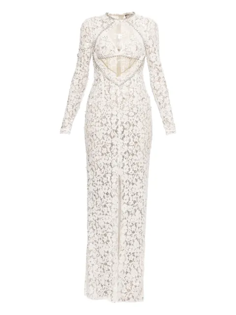 NISSA sequin-detail lace maxi dress