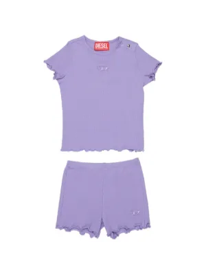 Diesel Kids ruffled T-shirt and shorts set