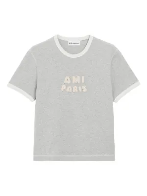 AMI Paris cotton Ami Paris knitted patch T-shirt