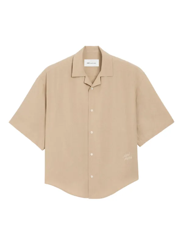 AMI Paris short sleeve embroidered Ami Paris boxy shirt