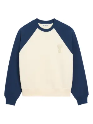 AMI Paris and blue cotton knitted Ami De Coeur sweatshirt