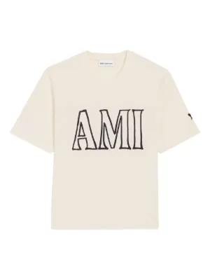 AMI Paris cotton Ami Paris print T-shirt