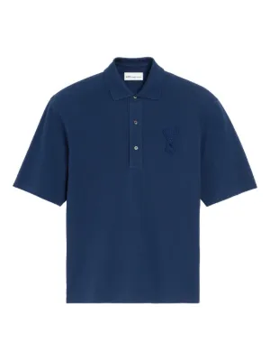 AMI Paris cotton Ami De Coeur knitted patch polo