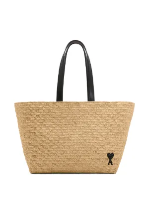 AMI Paris rafia Ami De Coeur tote bag